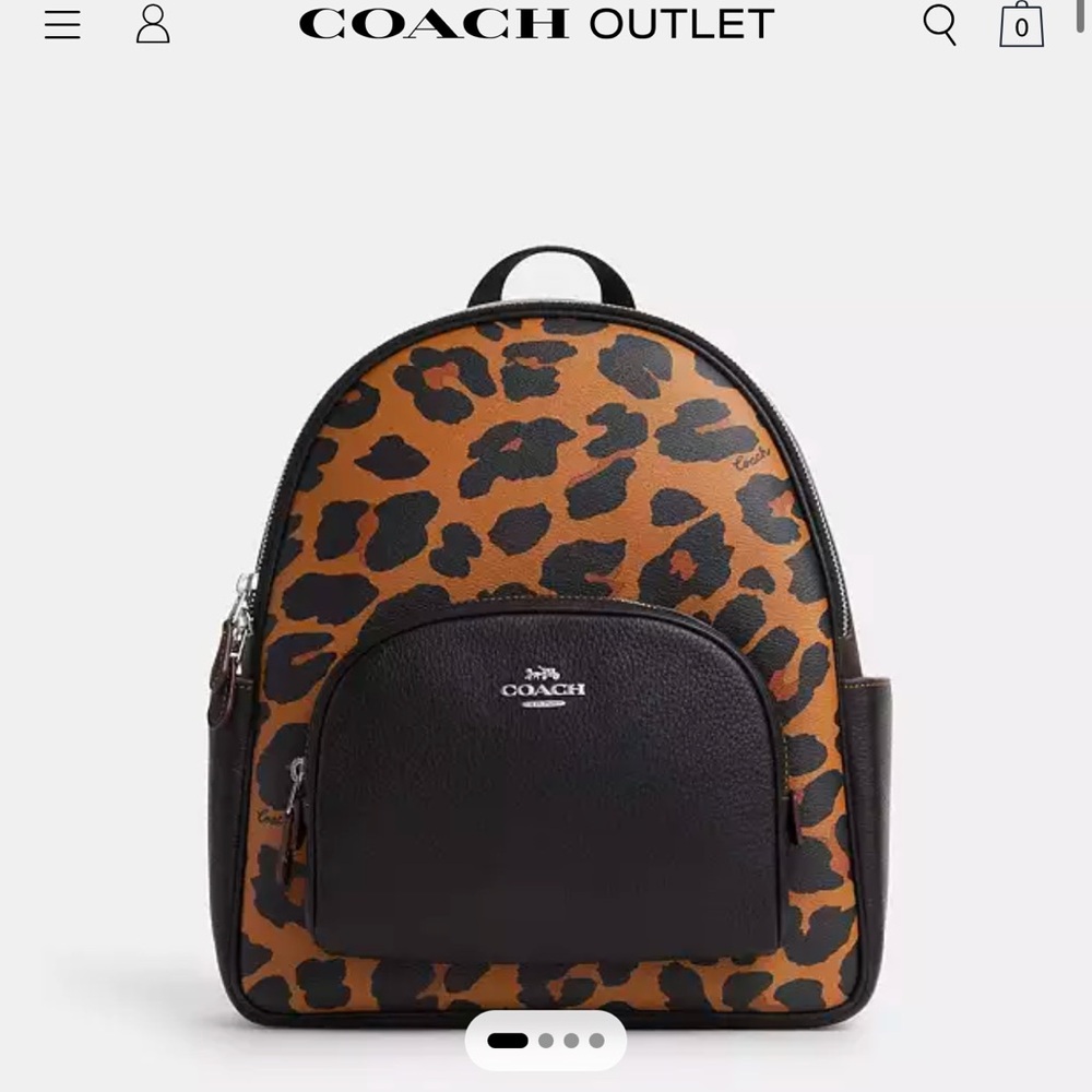 COACH never been used. Cheetah print leather backpack
